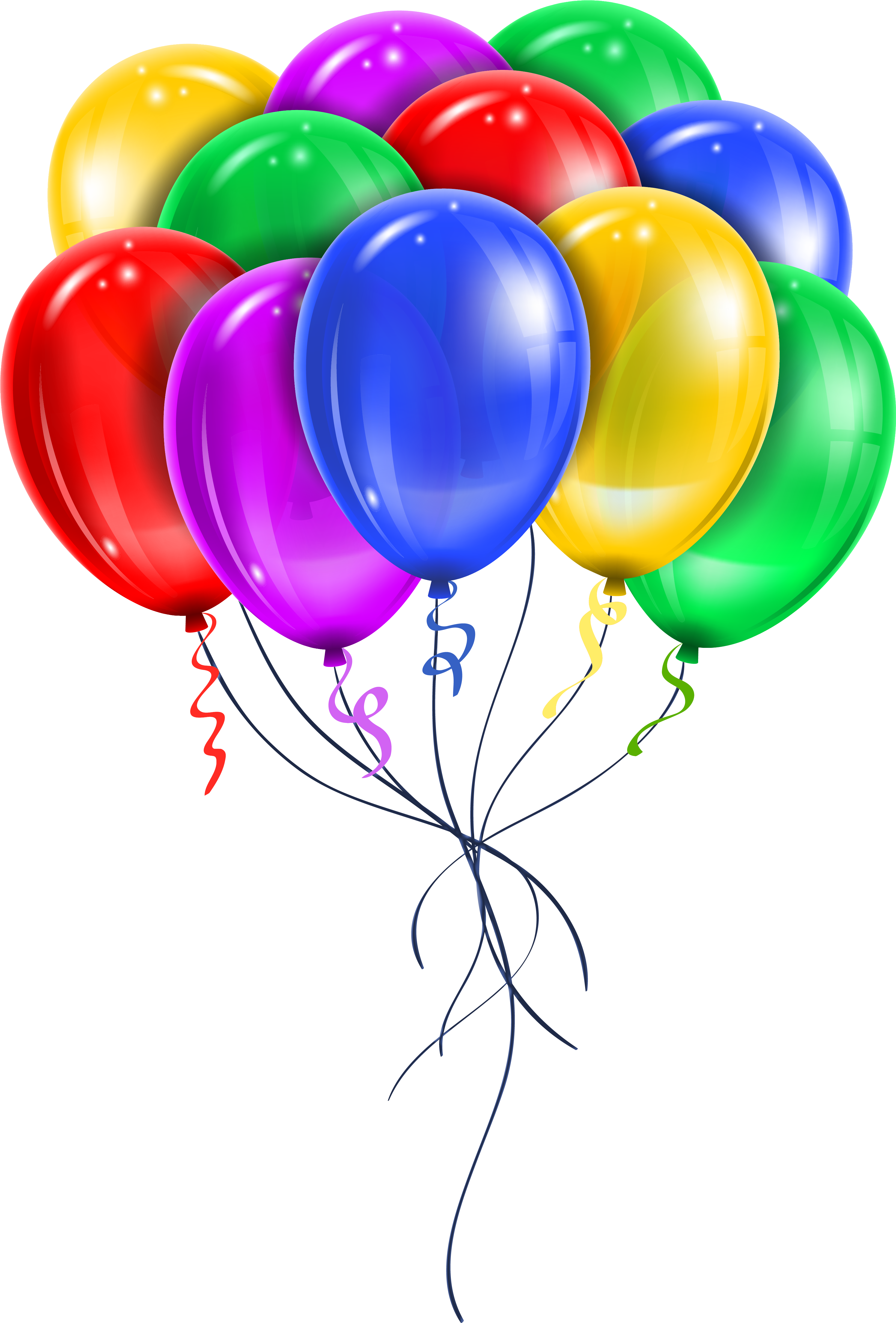 Transparent Multi Color Balloons Png Picture Clipart - Balloons Png (3443x5117)