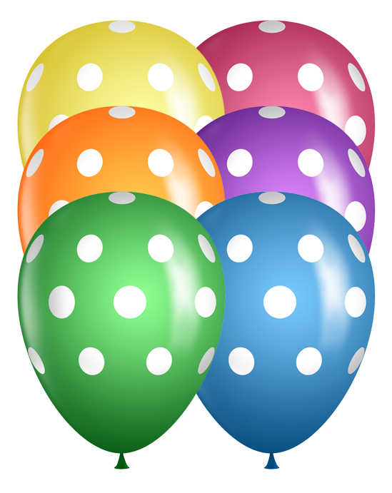 11" Qualatex Latex Assorted Color Polka Dot Balloons - Balloon (800x800)