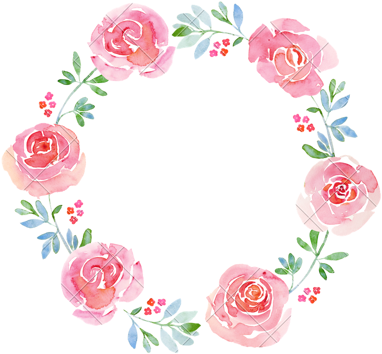 Beautiful Flower Watercolor Wreath - Watercolor Flower Wreath Png (800x760)