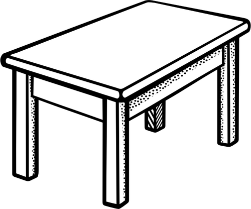 Desk Clipart Black And White - Desk Black And White (500x416)