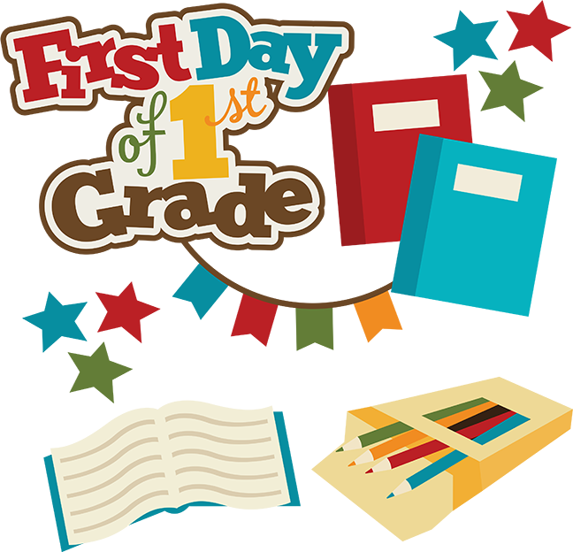 Clip Art School - First Day Of School 1st Grade (648x624)
