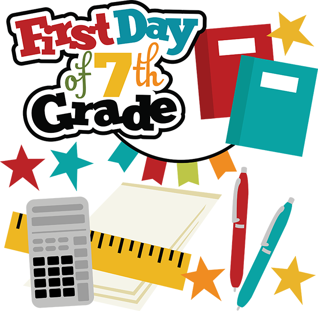 Clip Art School - First Day Of Grade 7 (648x634)