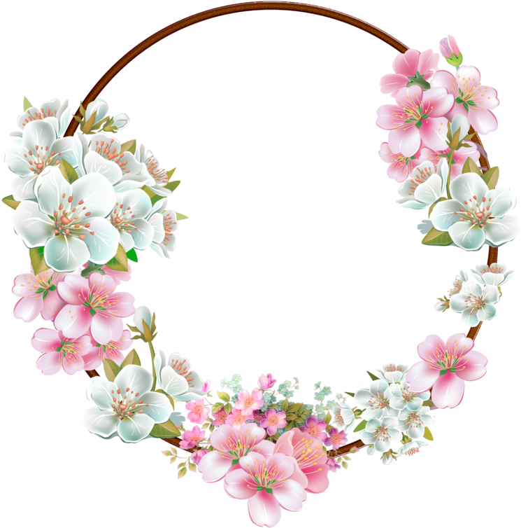 White Flower Frame Png Pic Png Mart White Flower Frame - Transparent Background Flower Frame (1024x966)
