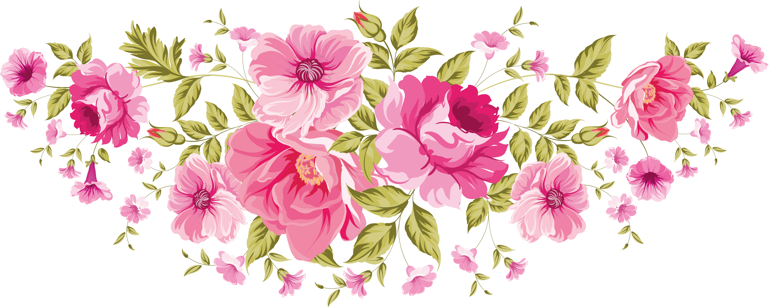 Flowers / Png - Happy Birthday Dear Friend (3258x1303)