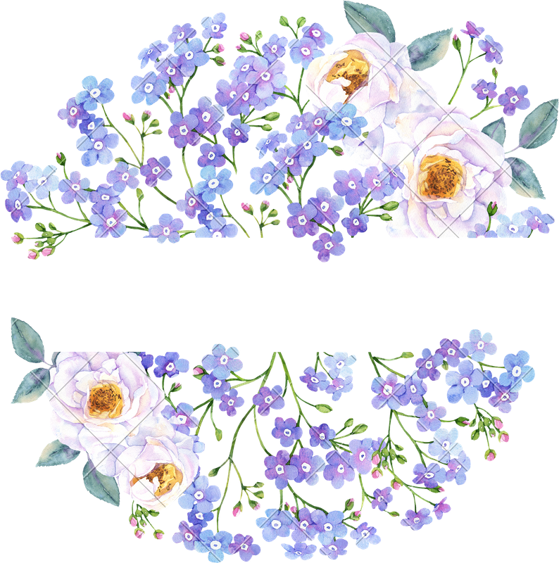 Forget Me Not Flower Round Banner - Wedding (794x800)
