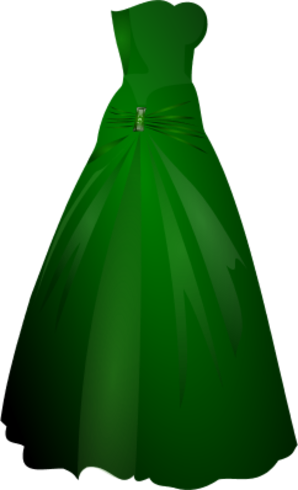 Vector Clip Art - Green Dress Clip Art (600x987)