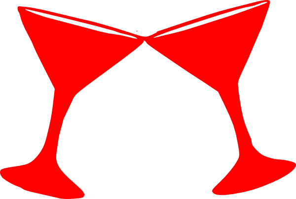 Red Clipart Martini Glass - Wine Glasses Clip Art (600x403)