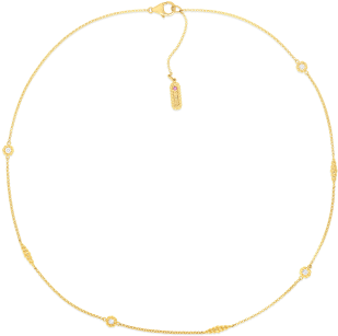New Barocco18kt Gold Necklace With Alternating Diamond - Earrings (400x400)