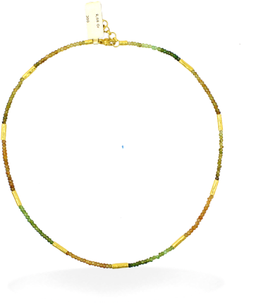 Graduated In Green And Brunette Sapphire And 24k Gold - Circle (500x500)