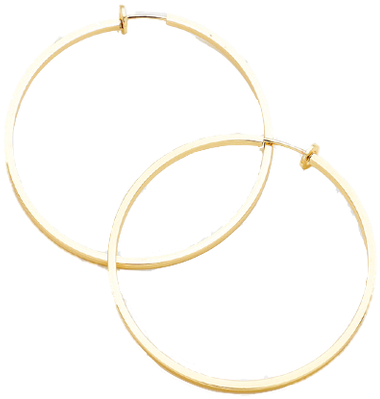 6cm Squared Tube Clip Hoops Gold - Earrings (498x498)