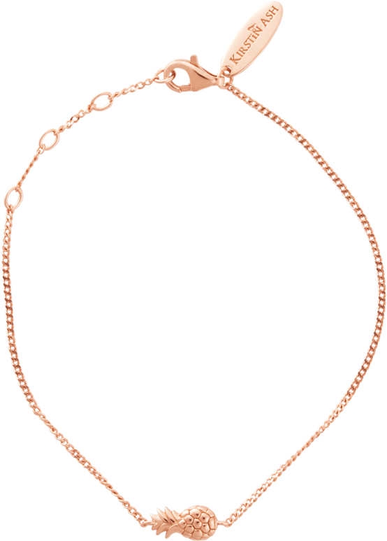 Pineapple Charm Bracelet Product Image - Gold (939x1024)