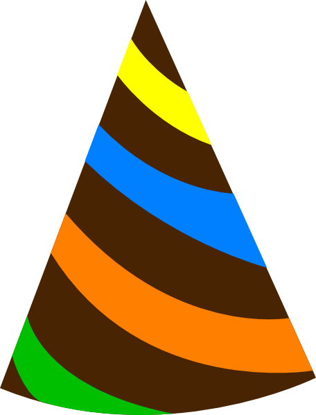 Rainbow Party Hat Brown Clip Art - Rainbow Party Hat Brown Clip Art (456x598)