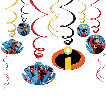 Incredibles 2 Swirl Decorations 10' - Num Noms Party Swirl Decorations (441x600)