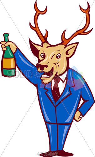 Stock Illustration Of Old Fashioned Cartoon Illustration - Stag Cartoon (303x500)