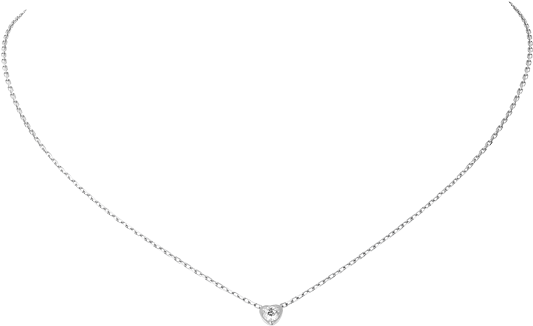 Diamants Légers De Cartier Necklace Heart Motif In - White Gold Heart Necklaces (532x532)