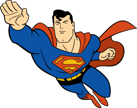 Free Cute Cartoon Batman And Superman - Superman Cartoon Png (470x372)