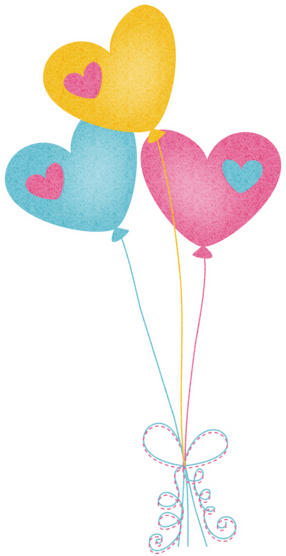 Clip Art - Balões De Coração Png (286x556)
