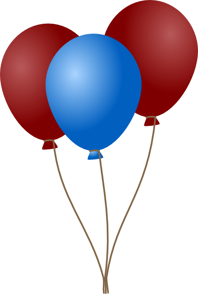 Blue Balloons Clipart - Red And Blue Balloons (402x596)