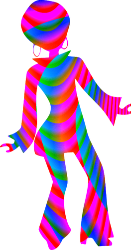 Disco Girl Silhouette - Disco Dancer Clip Art (263x500)