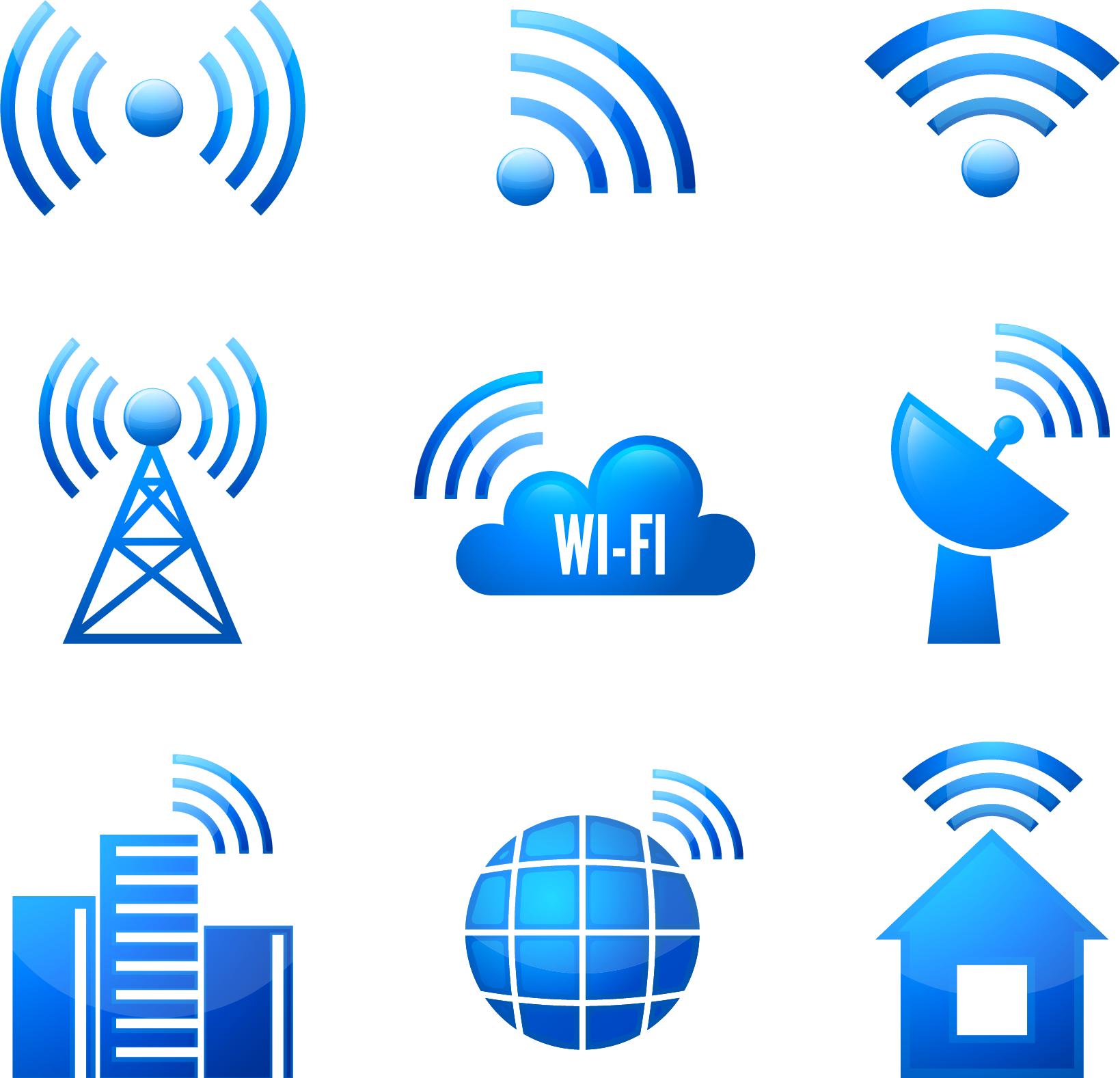 Contemporary Wireless Signal Icon Embellishment - Internet Connection Symbols (1639x1577)