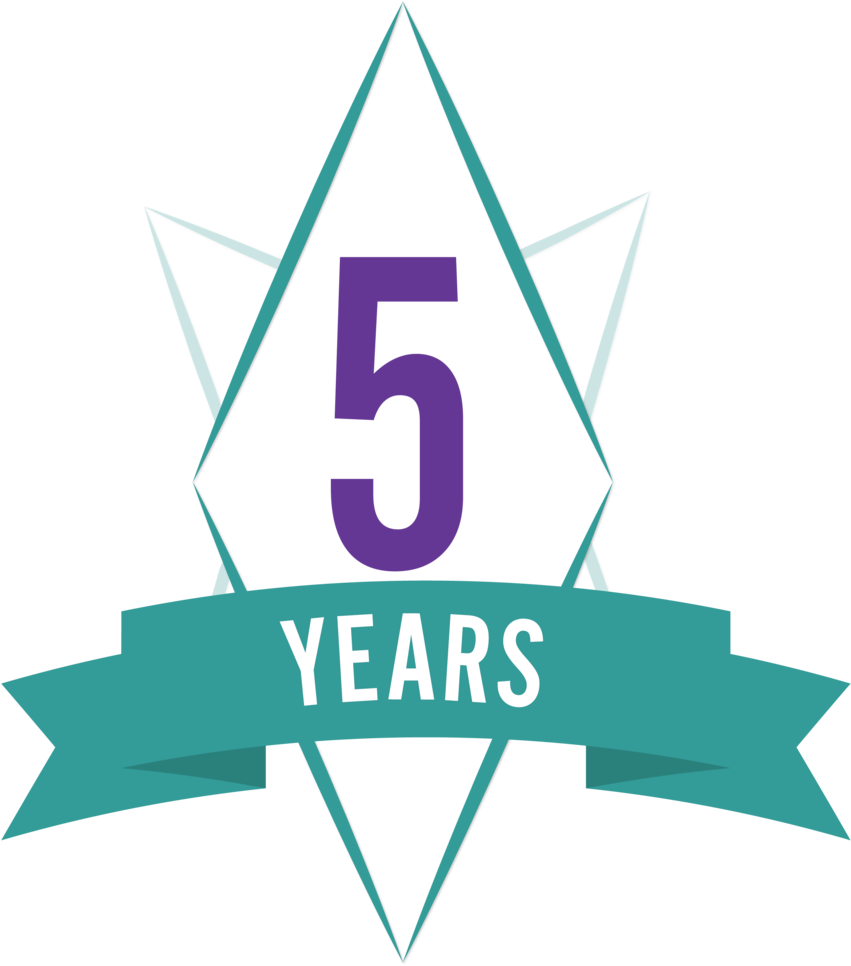 5 Year Embellishment - Flat Banner (1000x1000)