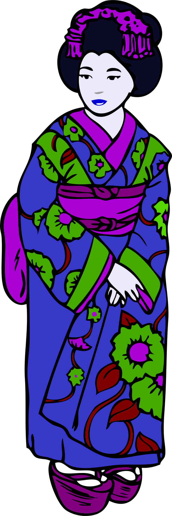 Inspiration Kimono Clip Art Medium Size - Madama Butterfly (english And Italian Edition) (600x1800)