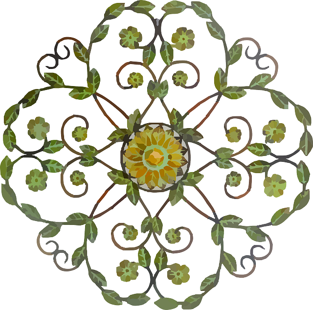 Metal, Plant, Floral, Decorative, Craft - Metal Art Flower Png (640x634)