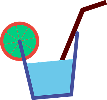 Drink Straw Lime Cocktail Refreshment Beve - Drink Graphic (364x340)