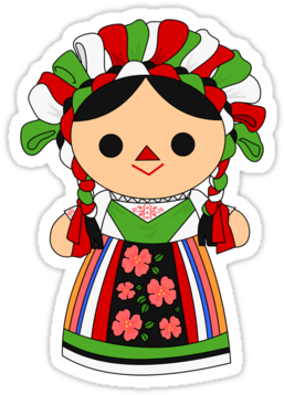 'maria 5 ' Sticker By Alapapaju - Mexican Doll (375x360)