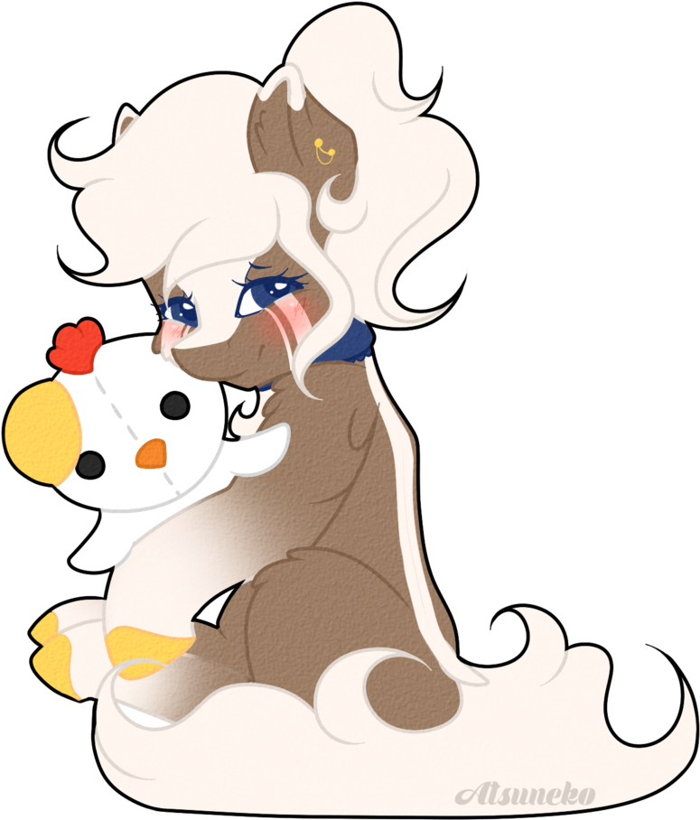 Atsuneko, Blushing, Chicken, Cute, Female, Mare, Oc, - Chicken (1060x1024)