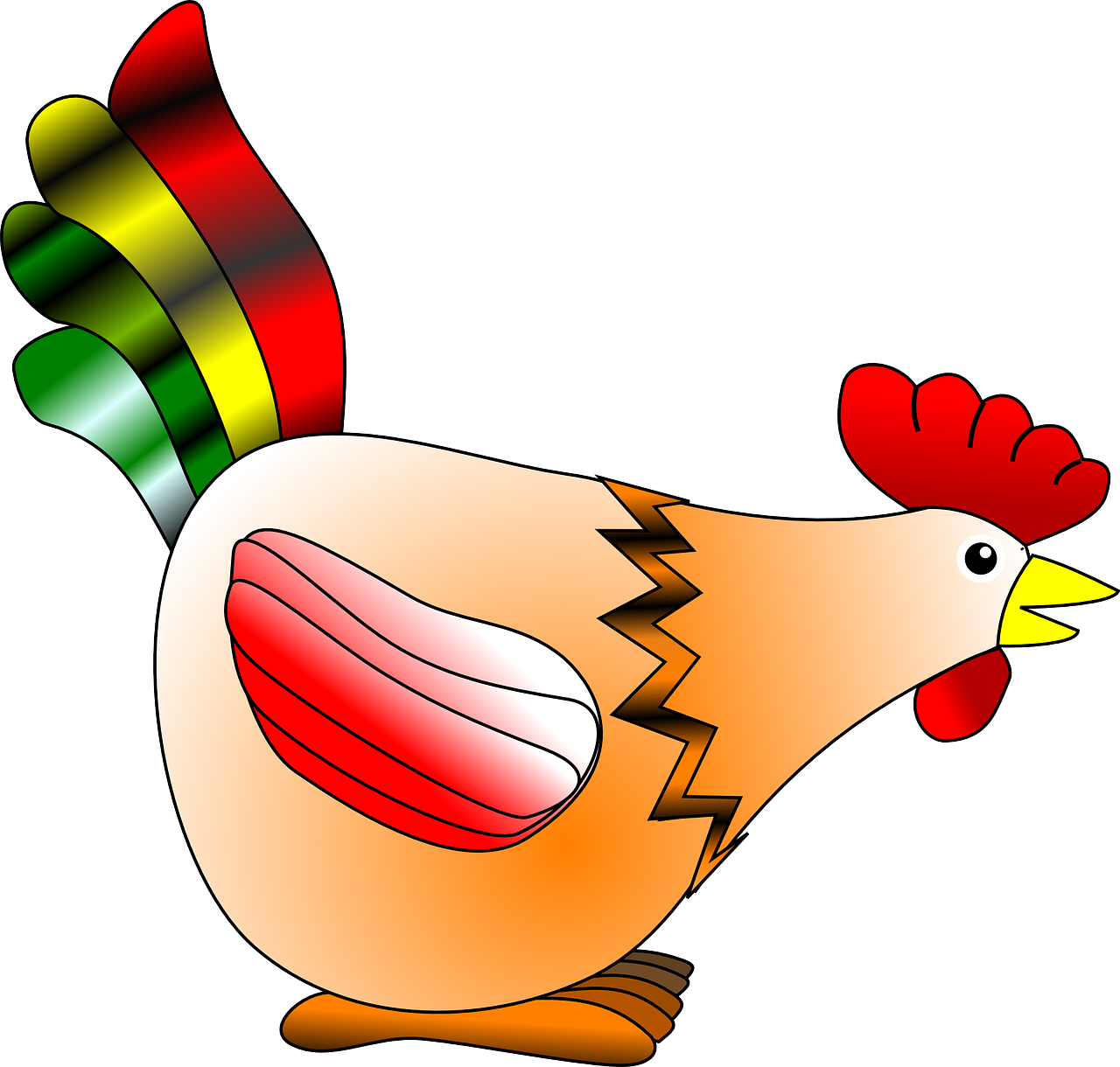 Chicken Hen Rooster Farm Bird Png Image - Custom Rooster Shower Curtain (1280x1220)