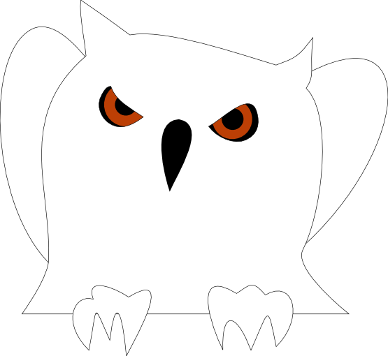 Disappointed Owl Black White Line Art - Clip Art (555x510)