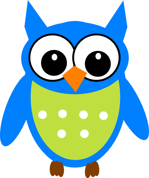 Barred Owl Clipart Burung Hantu Pencil And In Color - Blue And Green Owl (498x595)