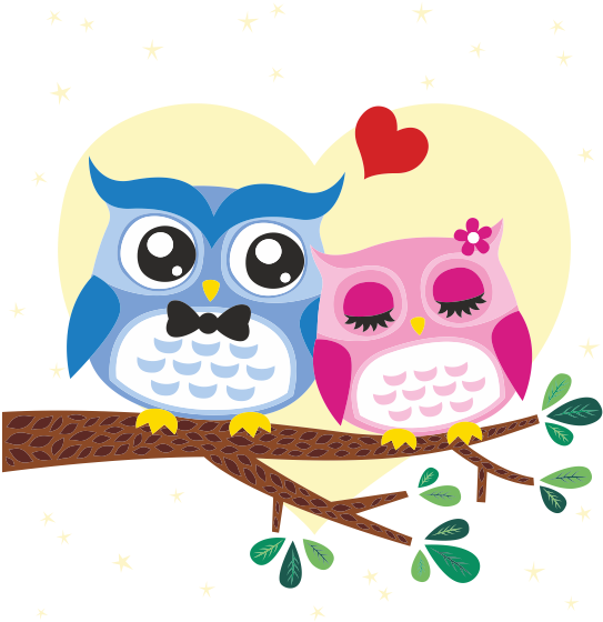 Dibujos De Buhos - Happy 1st Anniversary Cutes (709x591)