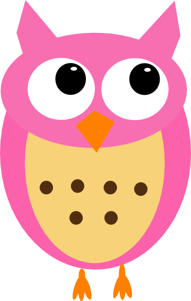 Cartoon Owl Pink Png (378x594)