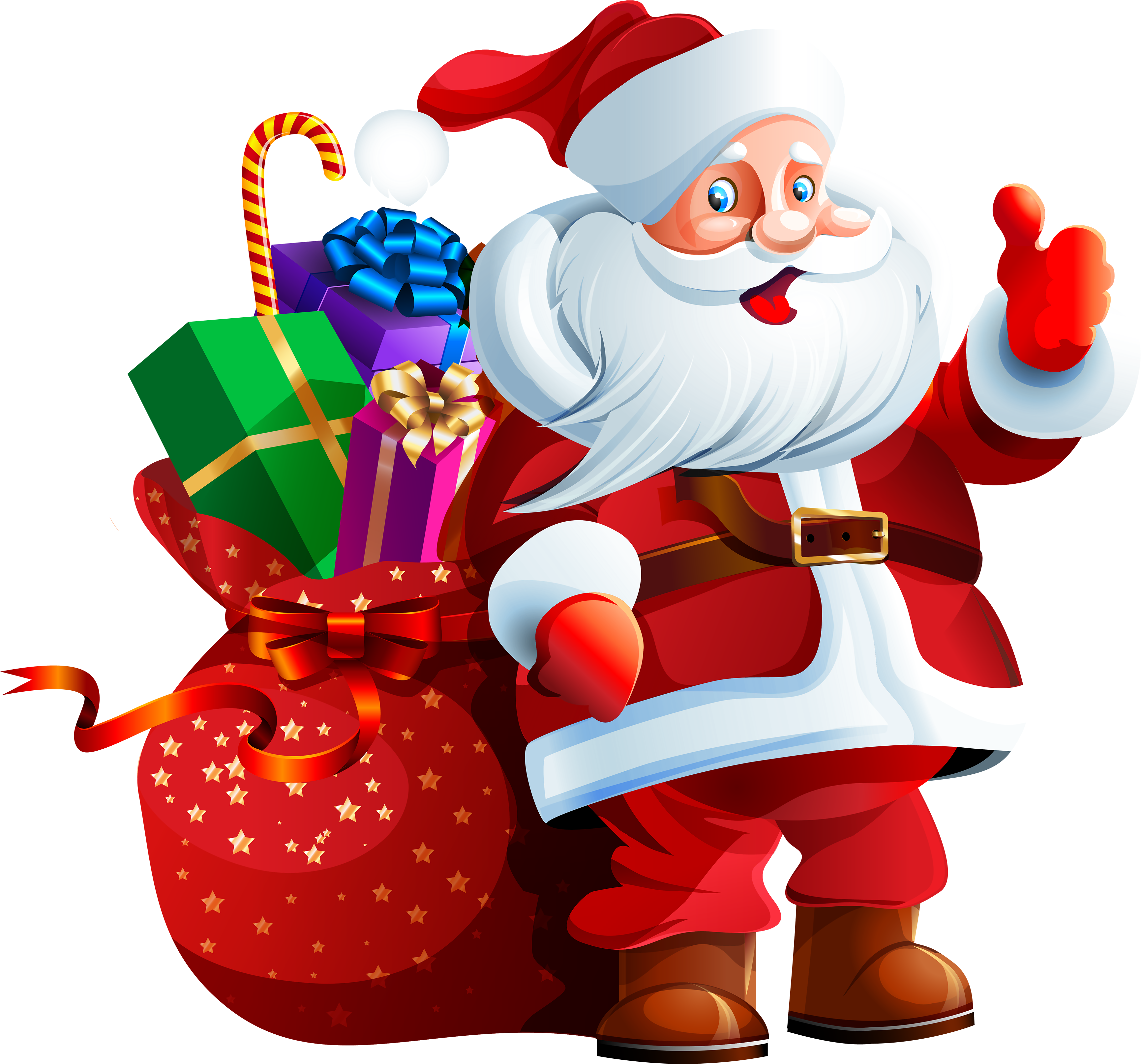 Santa Claus With Big Bag Png Clipart - Santa Claus Images Png (3500x3282)