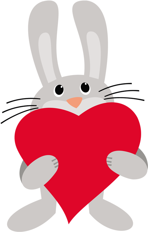 White Rabbit European Rabbit Heart - Valentine Bunny Clipart (608x800)