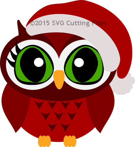 Santa Owl - Silhouette (457x500)