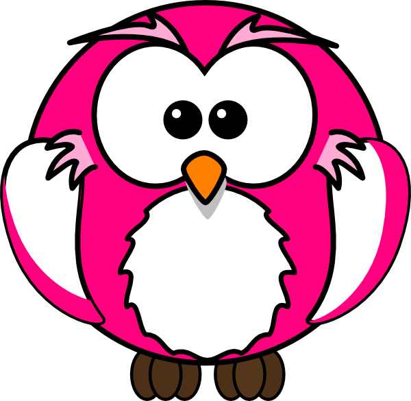Pink Owl Clip Art At Clker - Cartoon Owl (600x585)