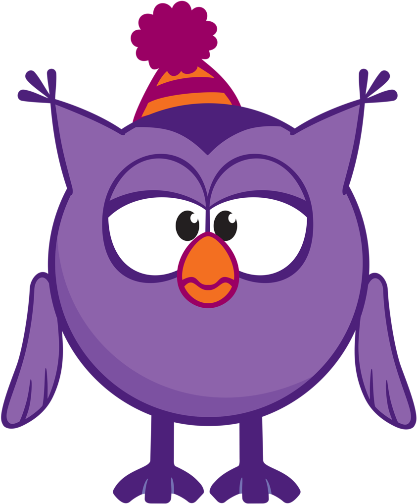 Winter Owl * - สัตว์ ภาพ การ์ตูน สี ม่วง (844x1024)