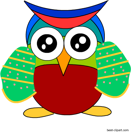Colorful Serious Owl Clip Art - Owl (450x450)