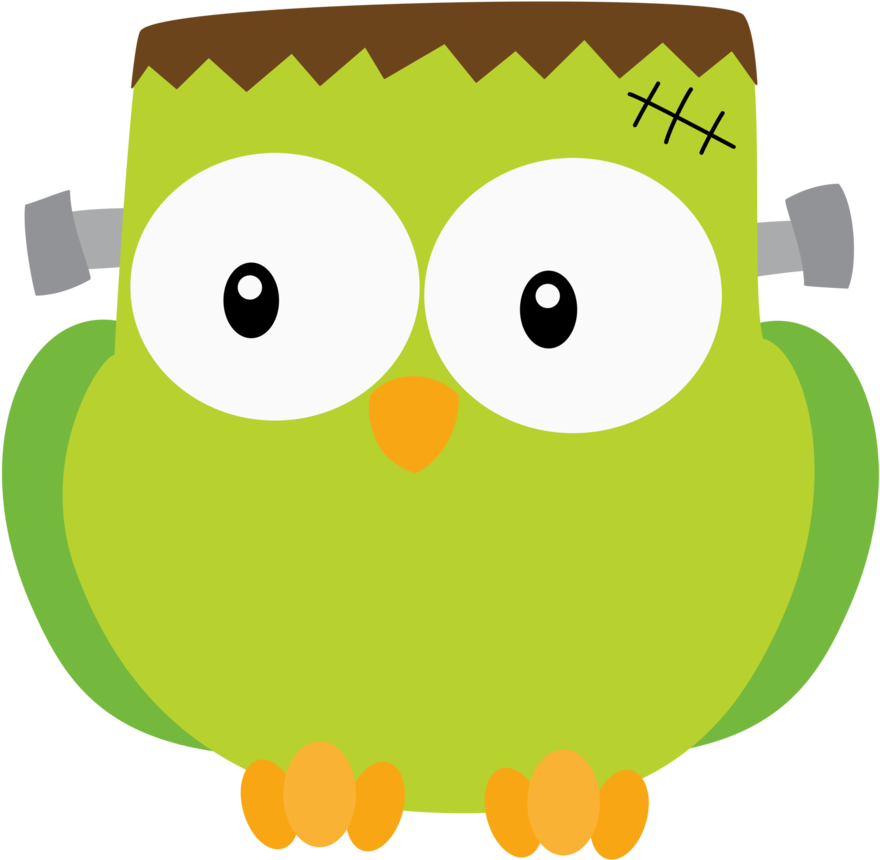 Halloween Frankenstein Owl Clip Art - Halloween Frankenstein Clipart Png (900x880)