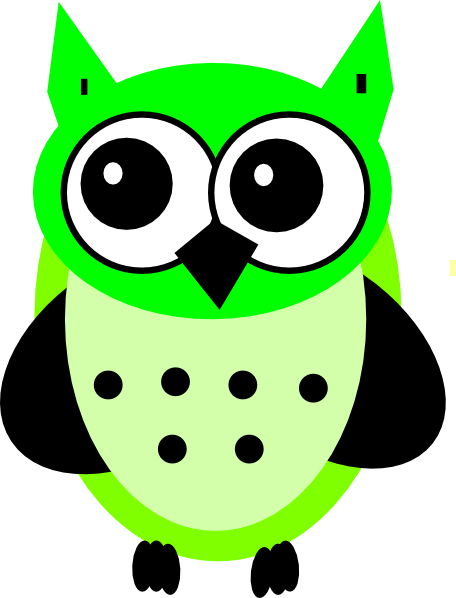 Lime Owl Clip Art At Clker - Baby Owl Clip Art (456x598)