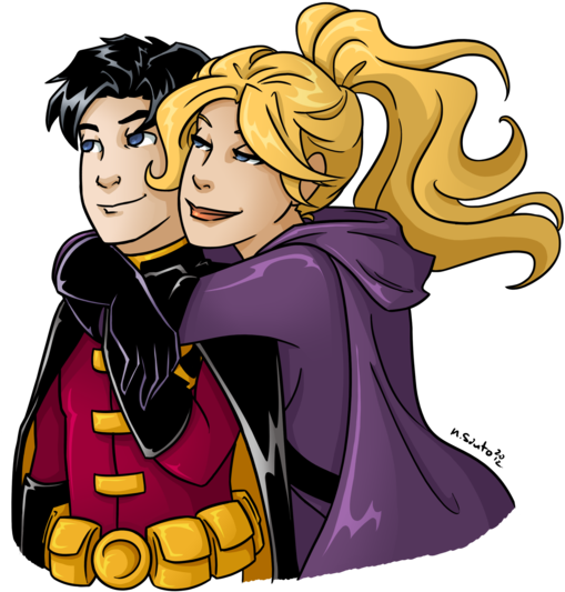 Jason Todd Stephanie Brown Red Hood Batgirl Het Gen - Stephanie Brown Tim Drake Fan Art (600x600)