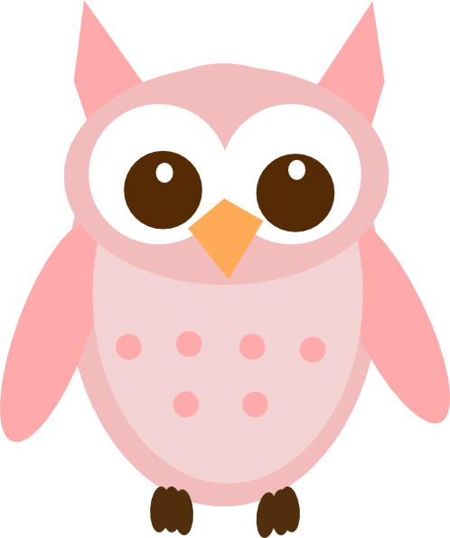 Pink - Baby - Owl - Clipart - Baby Owl Clip Art (498x595)