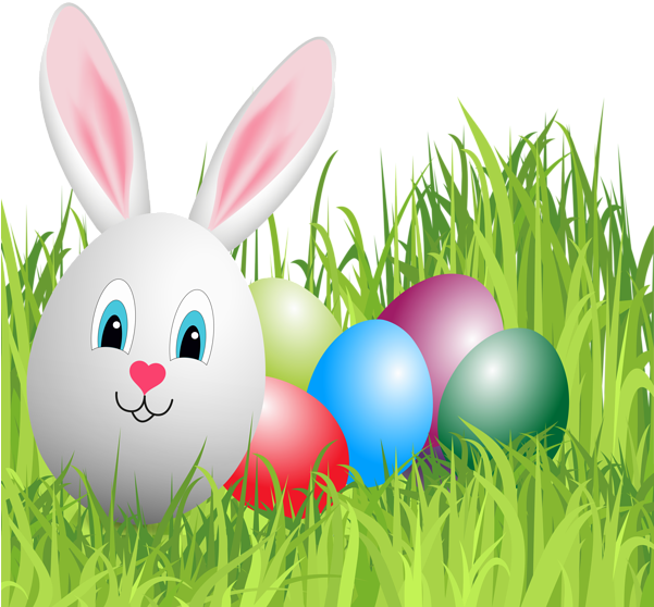 Easter Grass With Bunny Egg Png Clipart Image - Easter (600x576)