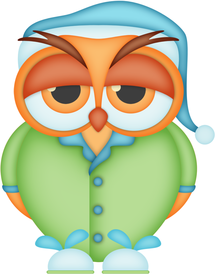 Aves & Passáros & Corujas Etc - Sleepy Owl Clip Art (706x900)