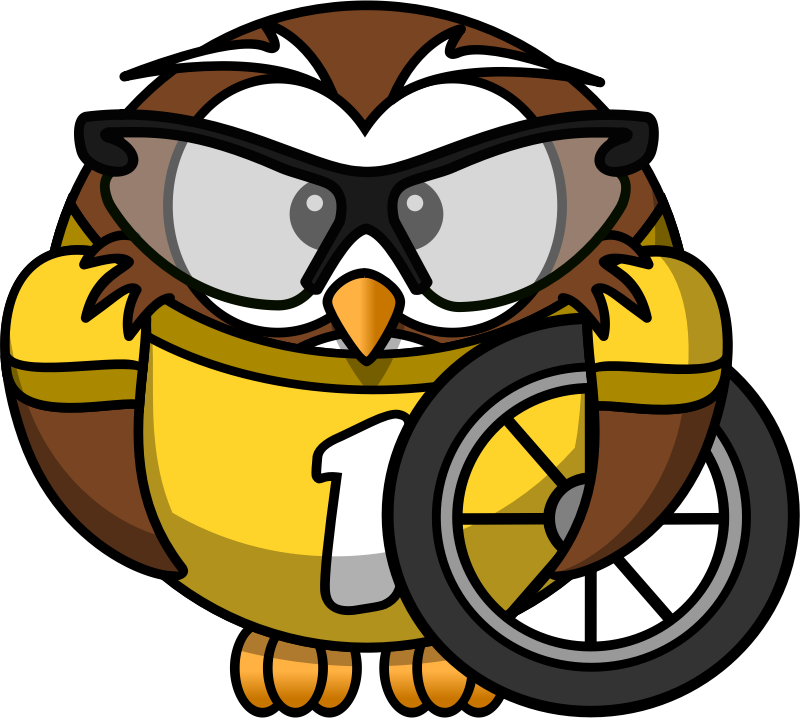 Image For Owl Bike Animal Clip Art - Gufo Ciclista (800x718)