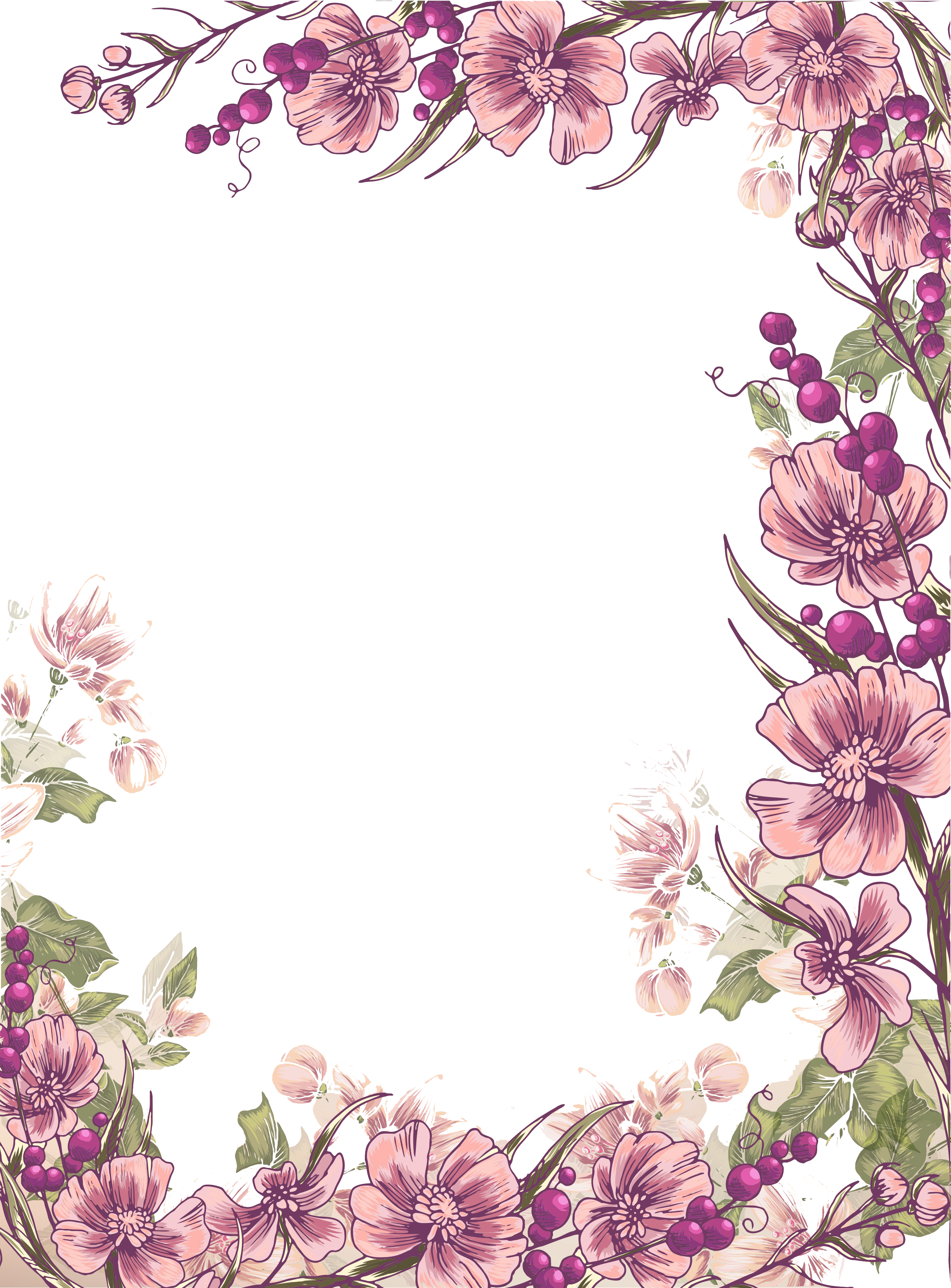 Flower Floral Design Euclidean Vector Illustration - Transparent Background Flower Border Transparent (3000x4065)