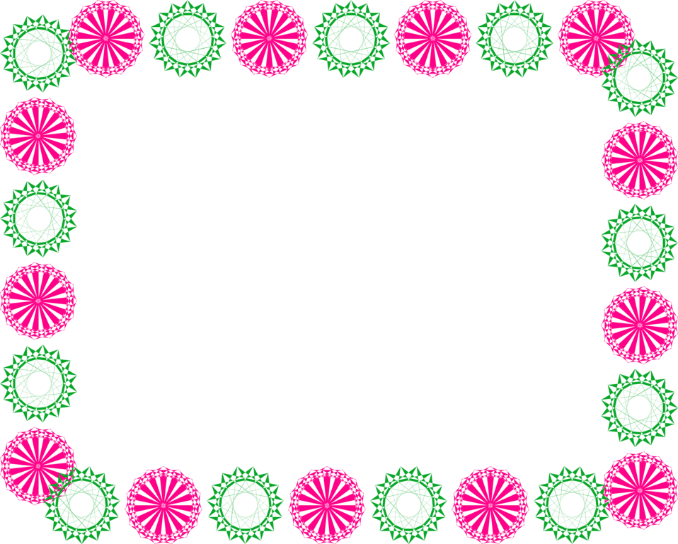 Illustration Of A Blank Frame Border Of Pink And Green - Border Pink Design Clipart (958x769)